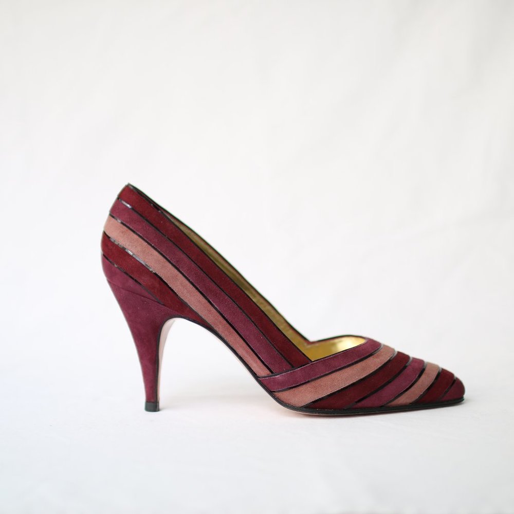 Brand New Vintage Suede Multi-Colour Heels